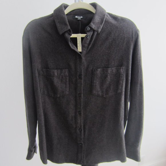 Madewell Tops - NWT Madewell Gray Flannel Sunday Shirt size M